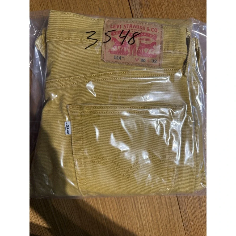 Levis 514 Jeans‎ Mens 30x32 Mustard Yellow Straight Fit Denim Rodeo Ranch Farm